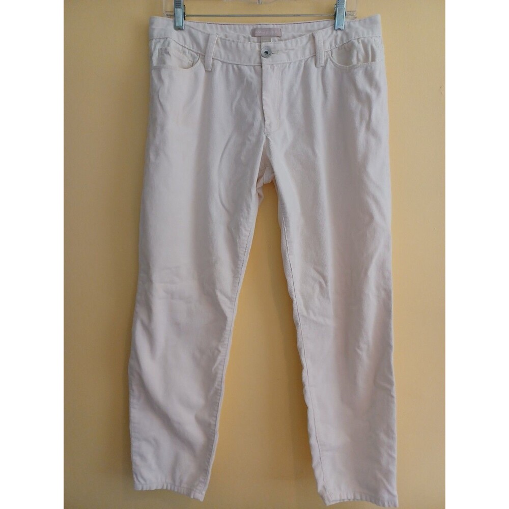 Banana Republic ivory corduroy pants womens 30 straight ankle low rise 5 pocket